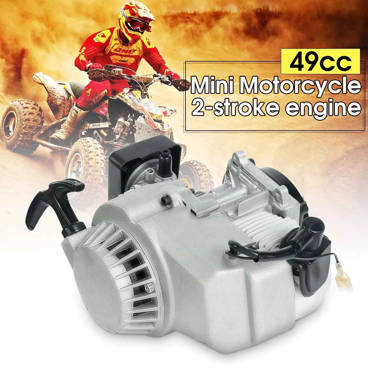 

49cc Engine 2 Stroke Pull Start Engine Motor For 49cc Mini/Pocket PIT Quad Dirt Bike ATV Buggy