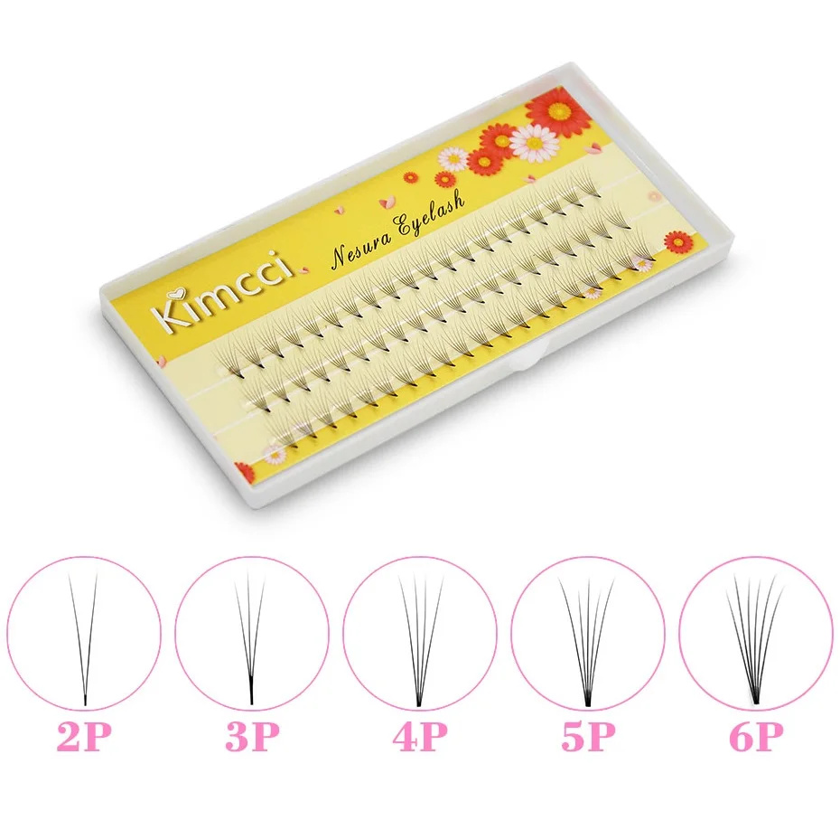 

Kimcci Professional Cluster Eyelashes Extension Individual Grafting Natural Soft Light Handmade False Mink Lashes Makeup Cilia