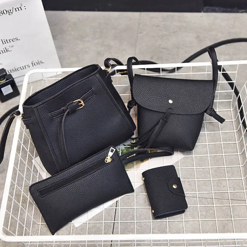 

4pcs/set Women Four Set Fashion Handbag Shoulder Bag Tote Bag Crossbody Wallt