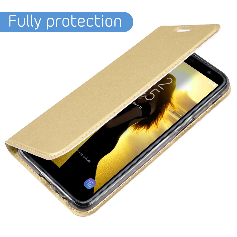ЕС Версия Роскошный кожаный бумажник чехол для samsung Galaxy J6 2018 полный защитный флип