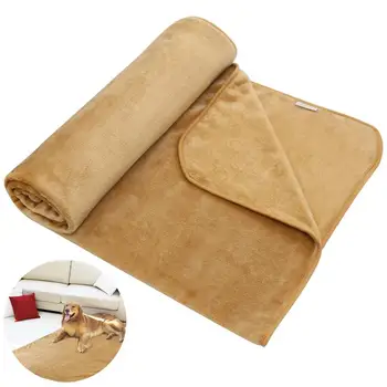 

UEETEK Pet Blanket Luxury Wraps Fabric Carpet Warm Bed Cover for Small/Medium/Large Dogs 140CM x 90CM (Khaki)