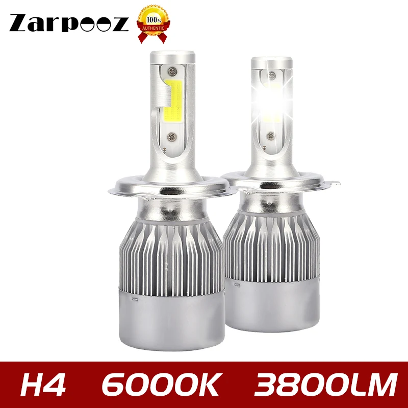 Zarpooz 2 шт./лот C6 светодиодный фар автомобилей BulbsH4 LED H11 H8 H9 9005 9003 9004 Авто лампы 12V 6000 К