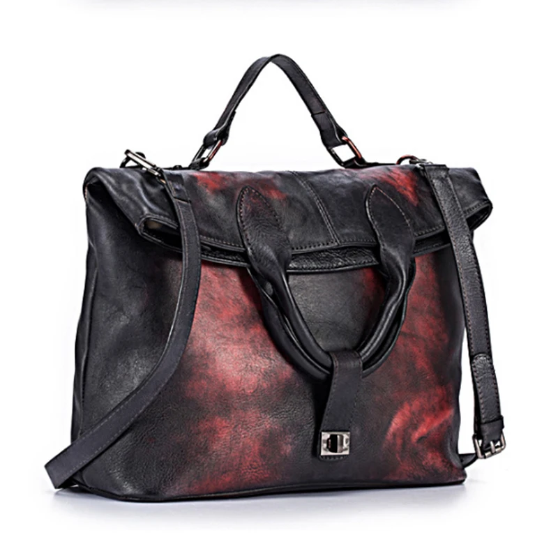 Высококачественная женская сумка-мессенджер из натуральной кожи, сумка через плечо, сумка-тоут из натуральной воловьей кожи, винтажная женская сумка с ручками сверху