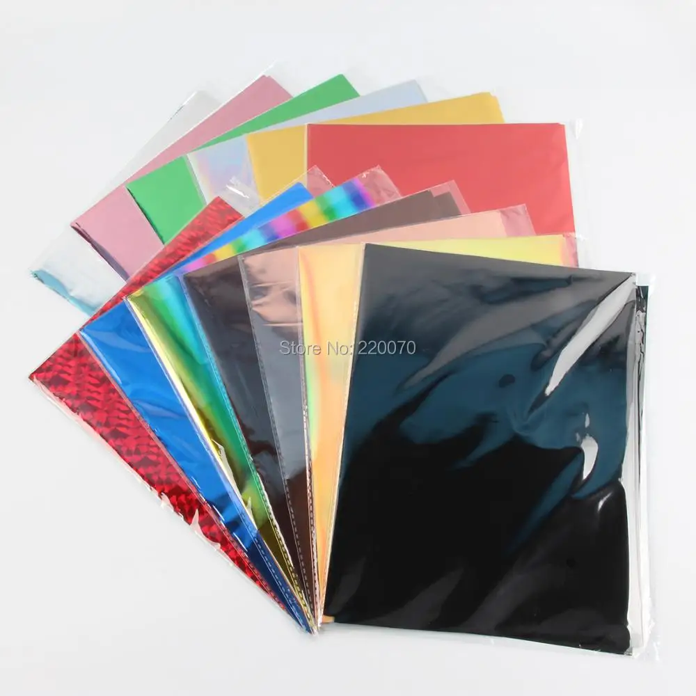

Free Shipping 50 Sheets A4 Size 21x30Cm Hot Stamping Foil Paper Laminator Laminating Transfere on Elegance Cards