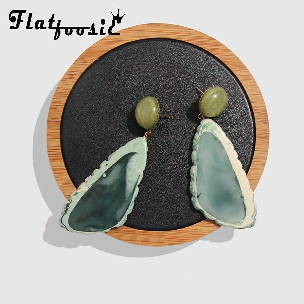 Женские акриловые серьги Flatfoosie подвески неправильной геометрической формы