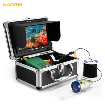 

NACATIN 30pcs LEDs Fish Finder Camera Kit IR 15 / 30 / 50M Underwater 1000TVL 7 Inch LCD Monitor Waterproof Fishing Finder