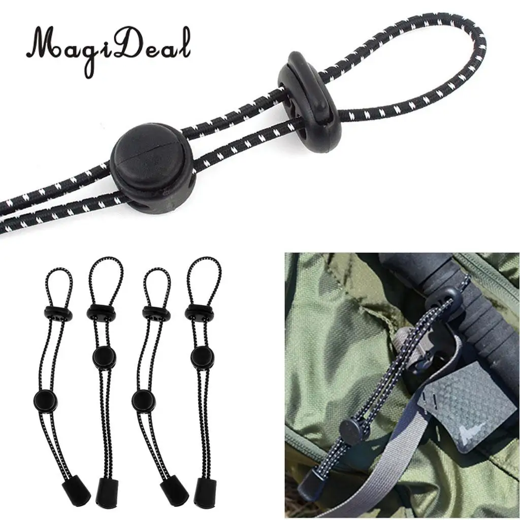4pcs Securing Fixing Hiking Stick Walking Pole Elastic Cord for Mountaineering Backpack