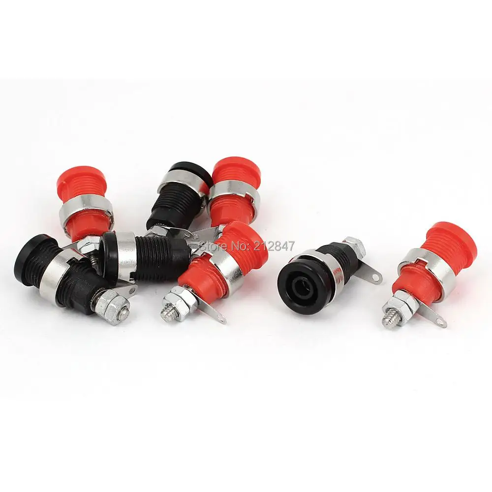 8 X Red Black Amplifier Terminal Connector Binding Post For 4mm Banana