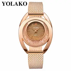 YOLAKO бренд Модные женские туфли со стразами часы роскошные кожаные часы Женское платье повседневные Relogio Feminino Лидер продаж