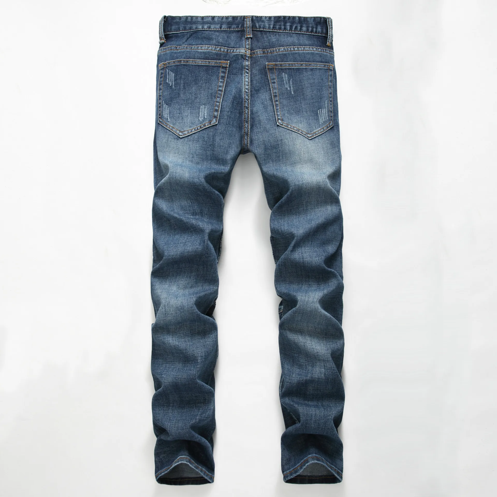Streetwear Hommes Pour Bleu Jeans Décontractés Moto Denim x8T6qHwq