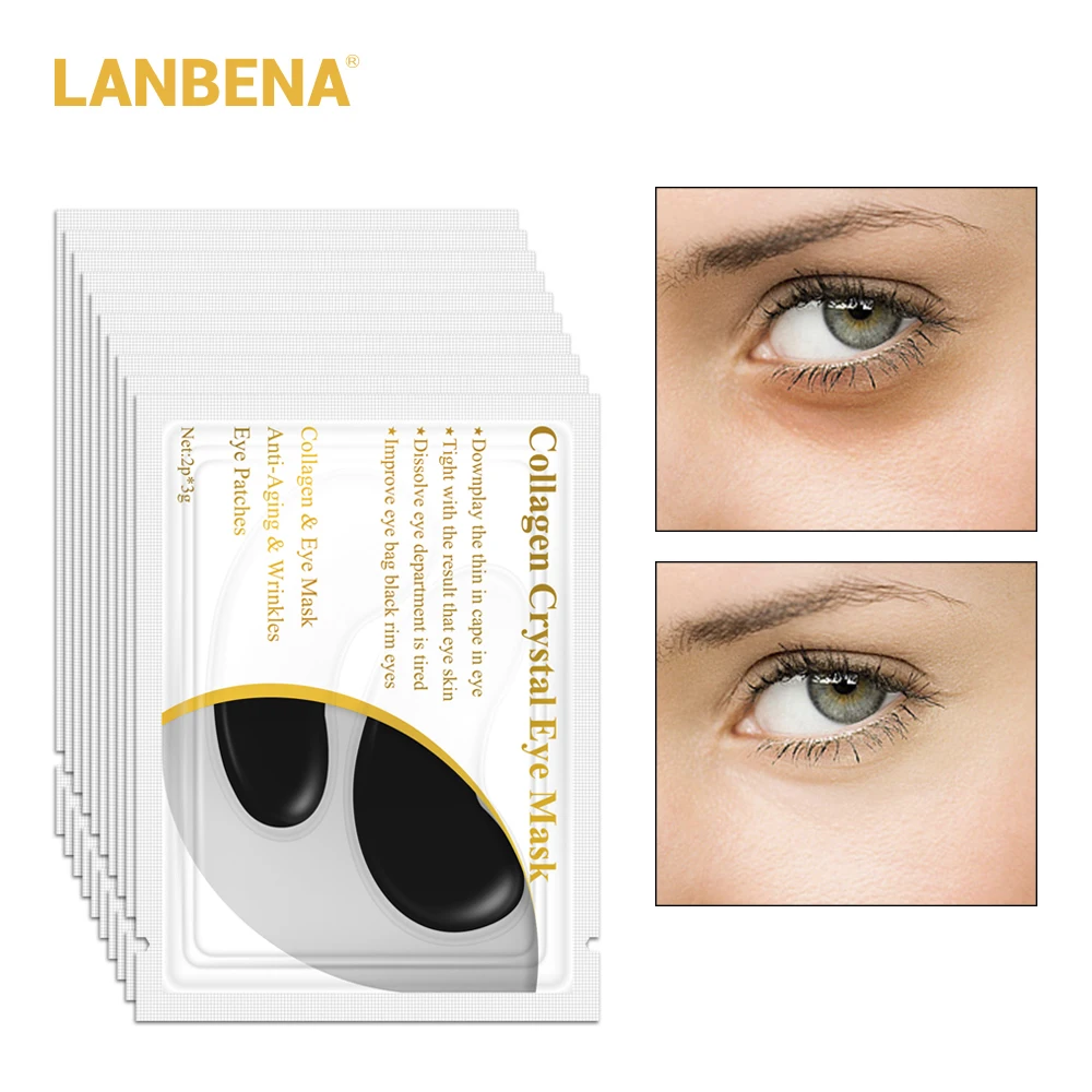 10 Pairs = 20pcs Lanbena 24 K Gold Eye Mask Collagen Face Care Ageless Anti Aging Eye Bags Dark Circles Moisturizing Skin Care 10 Pairs = 20pcs Lanbena 24 K Gold Eye Mask Collagen Face Care Ageless Anti Aging Eye Bags Dark Circles Moisturizing Skin Care