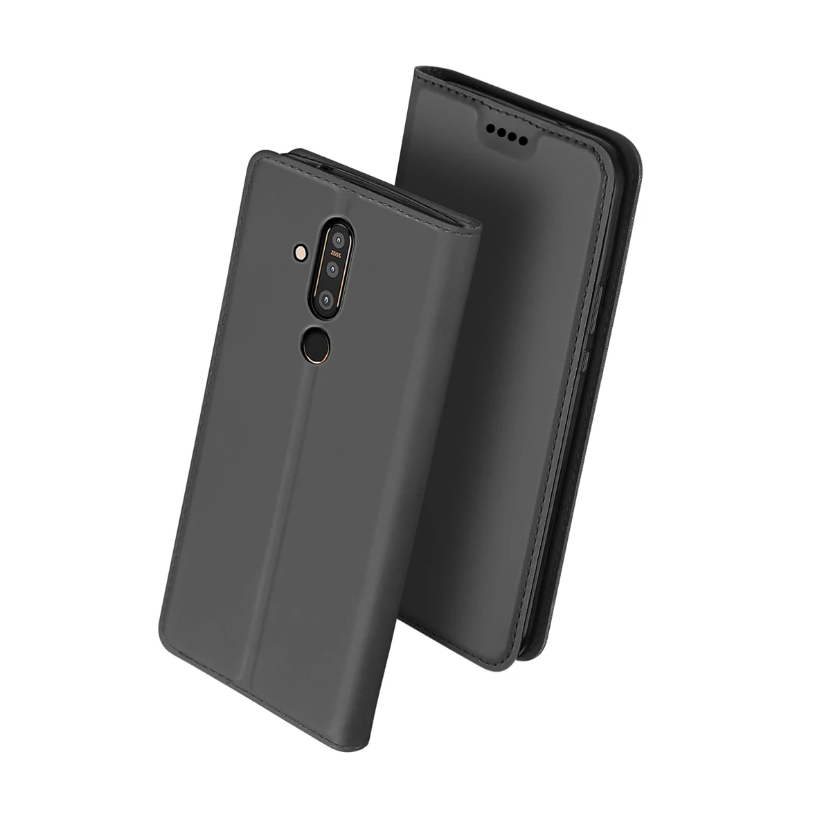 Leather Case for Nokia X71 Flip Stand Slim Book Design