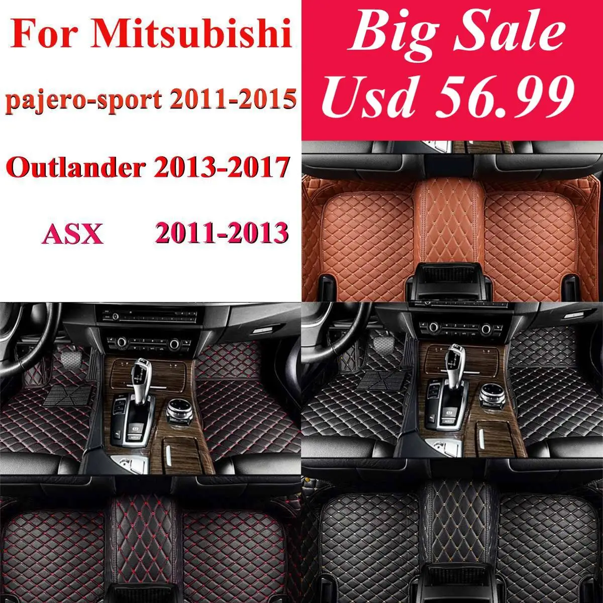 

Car Waterproof Floor Mats For Mitsubishi Outlander Pajero Sport Asx 2011 2012 2013 2014 2015 Car Accessories Floor Pad Foot Pad