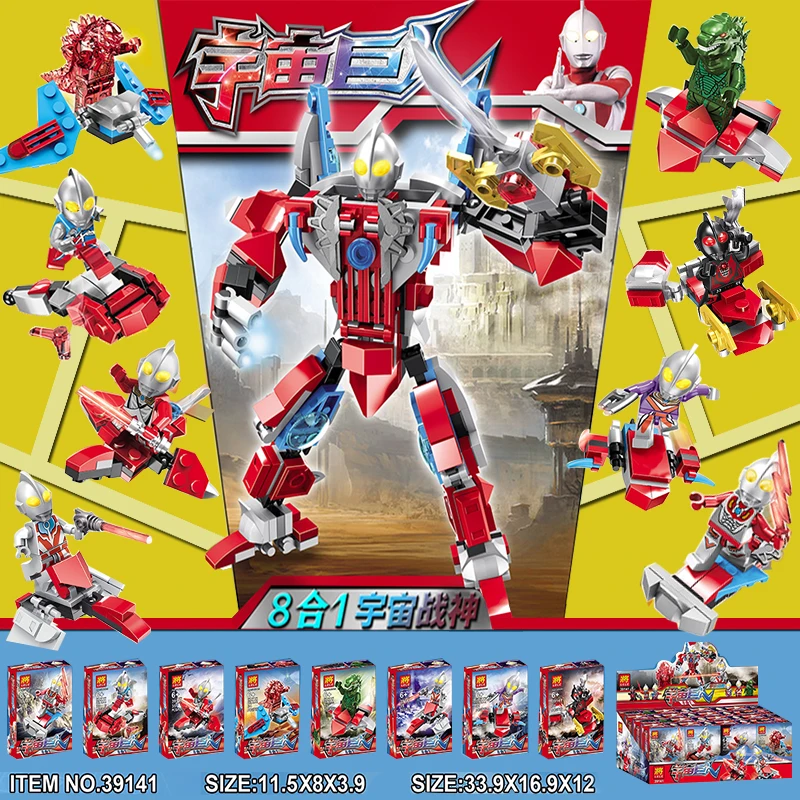 

DR.TONG 80PCS UItraman Anime Action Figure Zoffy Seven Jack Universe Giant Building Blocks Bricks Toys for Children LELE39141