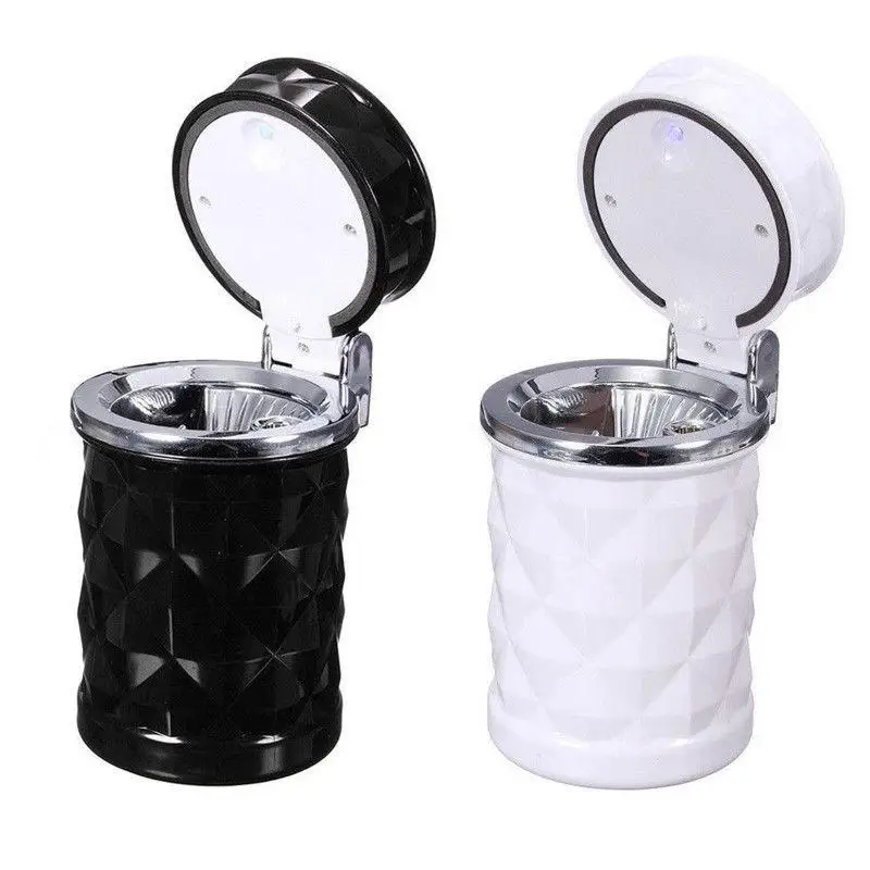 

Car Ashtray Smokeless Auto Cigarette Ash Holder with Blue LED Light for Car Cup Holder