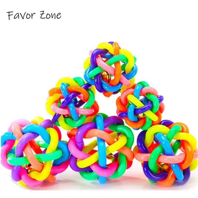 

Colorful Bells Dog Toy Rubber Braided Ball Bite-resistant Non-toxic Toys For Dogs Golden Retriever Teddy Bulldog Pet Chewing Toy