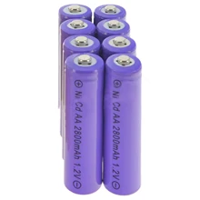 8 шт Прочный AA Ni-CD 1,2 v 2800mAh аккумуляторная батарея для сада солнечной лампы фиолетовый