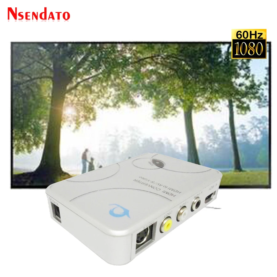 

HD Audio video Converter Box HDMI to AV RCA S-Video Converter adapter 1080P HDMI2AV Support NTSC PAL CVBS For PS4 TV Monitor DVD