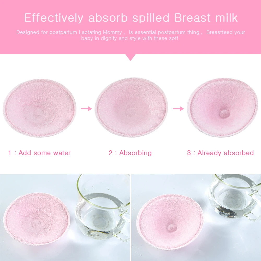 2/4 PCS Surface Cotton + Sanitary Sponge Reusable Breast Nursing Pads Soft 3D Cup Washable Pad Baby Breastfeeding Accessor 5
