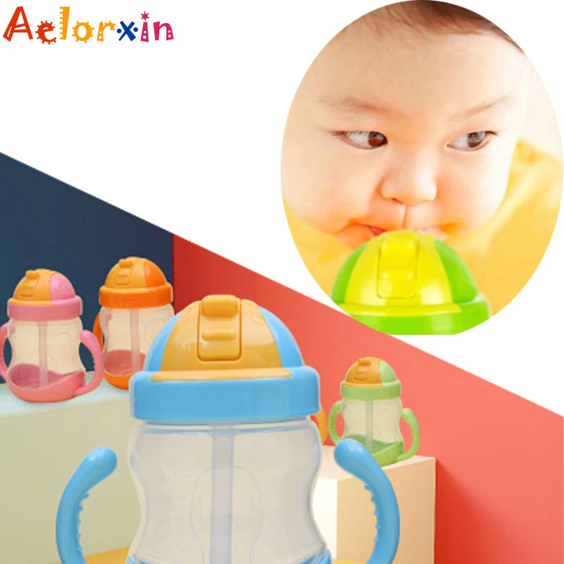 280ml Baby Bottles New Double Handle Baby Trainer Cup Straw Type Cup Baby Kids Children Feeding Drinking Water Cup Water Bottle Cups Aliexpress