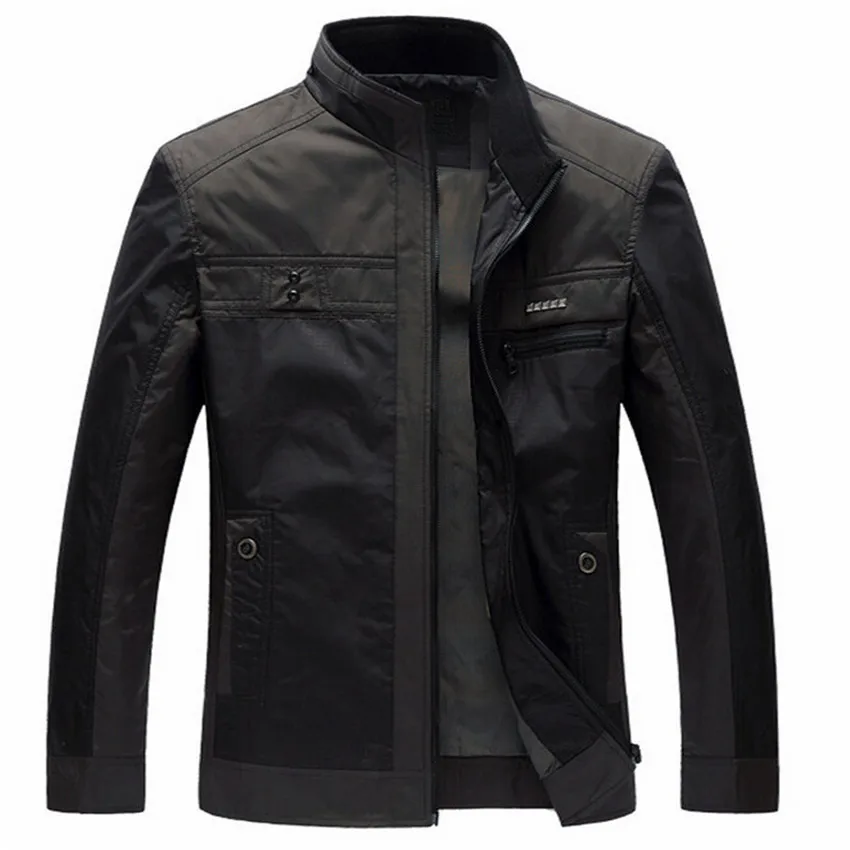 Men Jackets Spring Autumn New Men's Jacket Thin Business Men Coat 4XL Zipper Black male Casual style Stand Collar jacket