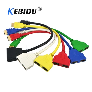 

KEBIDU Hot Sale HDMI Splitter Cable 1 Male To Dual HDMI 2 Female Y Splitter Adapter 20cm For PC Display HDMI HD Support 1080P