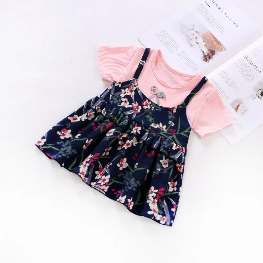

3M-3Y Cute Newborn Toddler Kids Baby Girl Summer Dress Floral One Pieces Princess Girls Holiday Party Dresses Sundress Clothes