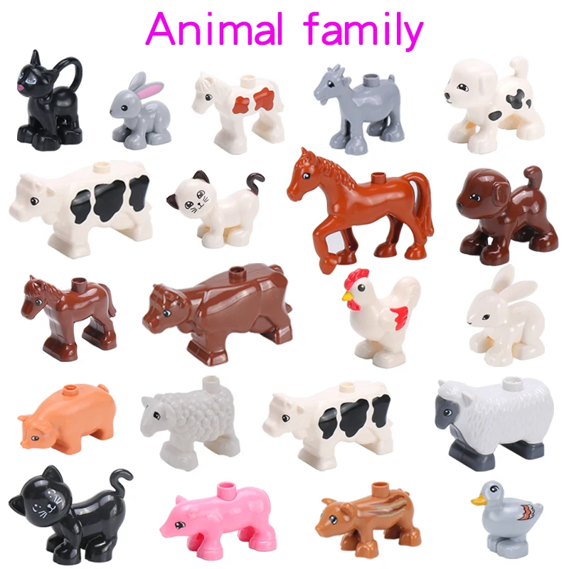 Big Building Blocks Animals Series Model Figures Toys For Kids Children Large Bricks Toys Compatible Duploed Legoed