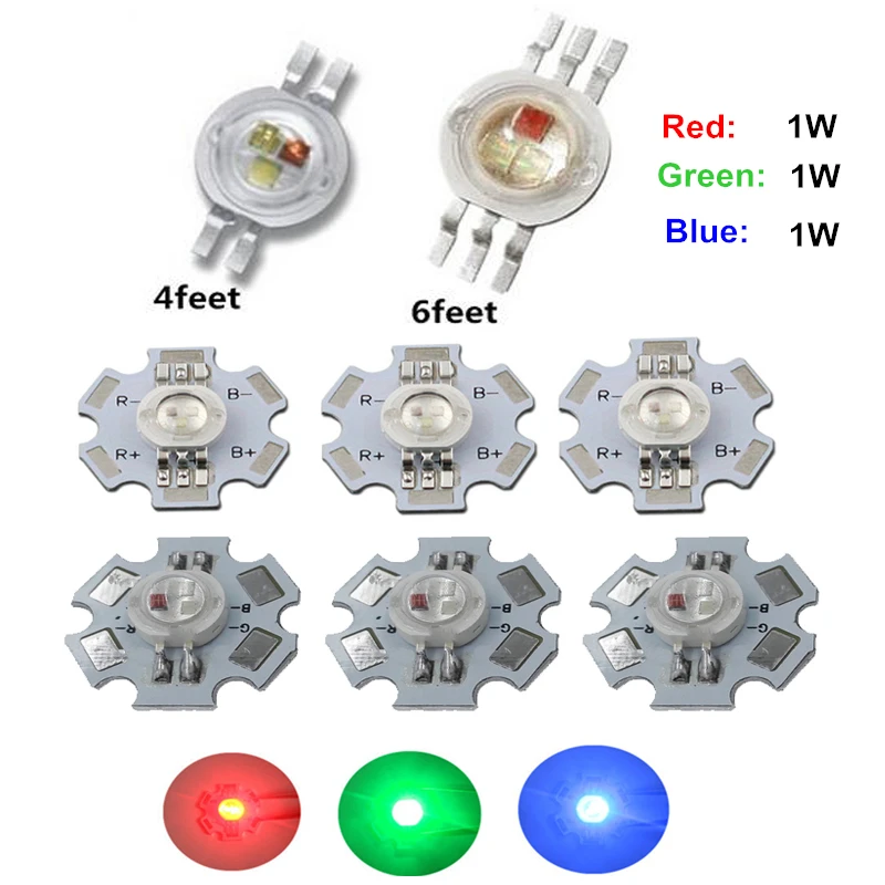 10Pcs 3X3W High Power RGB Red Green Blue LED Light Lamp Bulbs 10pcs