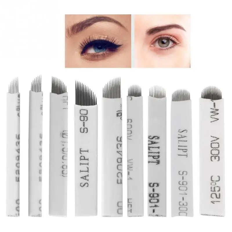 

New Eyebrow Tattoo Manual Microblading Permanent Makeup Sterile Needle Pin Blade For Embroidery Microblading Tattoo Pen ac
