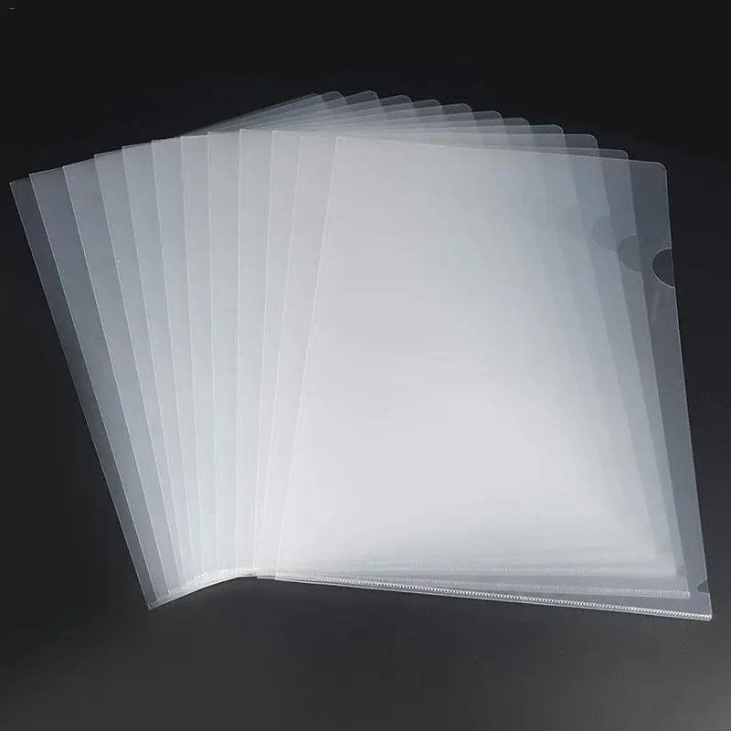 

Plastic Folder L Shaped 50Pcs Transparent File Manager Storage Organizer for A4 Size School Office Daily Life