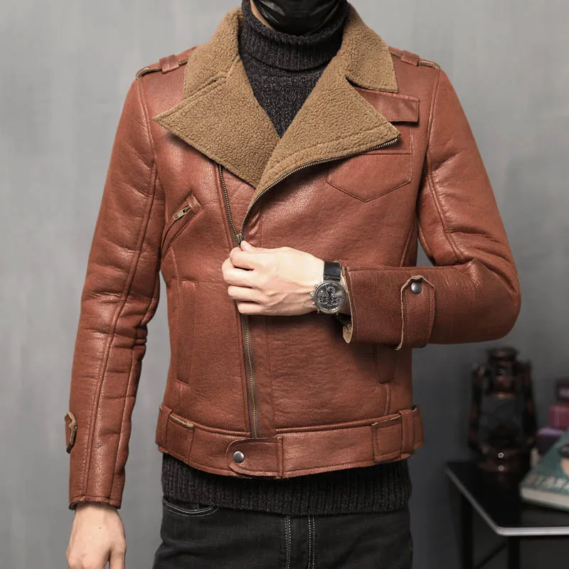 Chaud Vestes D'hiver Épais Zipper Manteaux Slim Classique Mode Moto Black brown En De 4xl Cuir Veste Fit Brun Hommes Vélo 5xl wPn0OXN8kZ