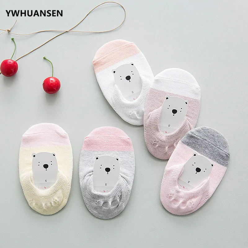 Летние детские короткие носки YWHUANSEN 5 пар/лот хлопковые тонкие Нескользящие милые