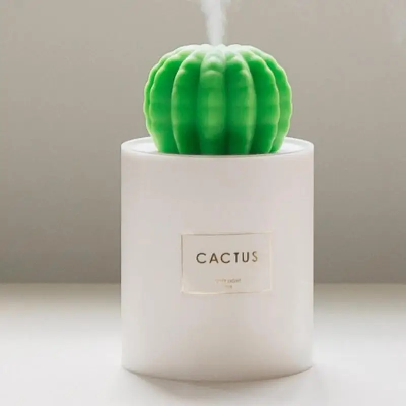 

280mL Cactus Timing Air Humidifier USB Aromatherapy Diffuser Aroma Atomizer Mist Maker Fogger Home Bedroom Desktop Night Light