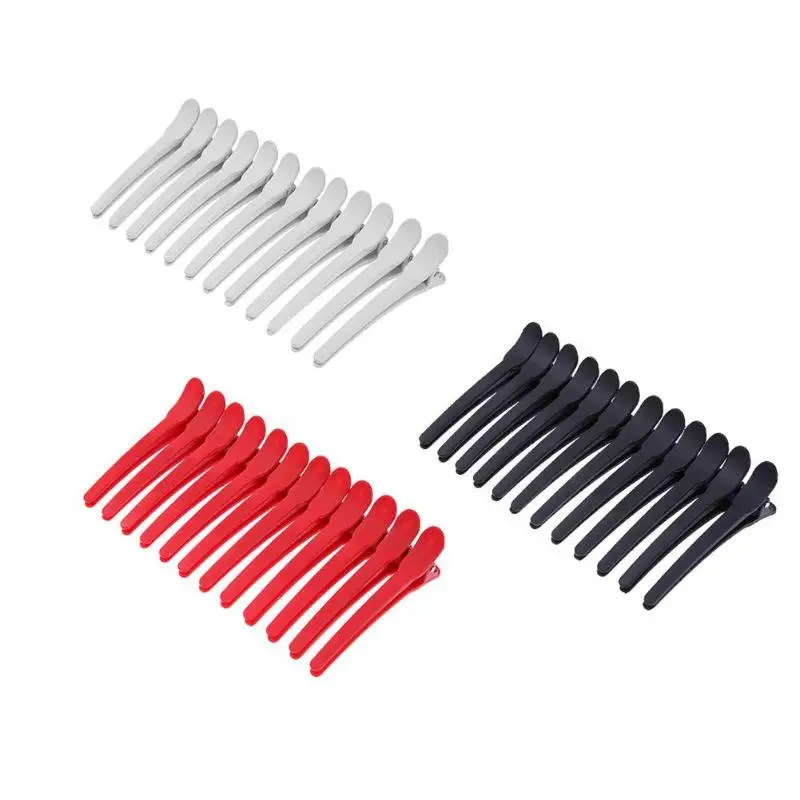 

12pcs Hairdressing Section Clamps Hair Clips Plastic Pro Hairdressing Hairpins Cutting Salon Hair Styling Tools Wholesale Black