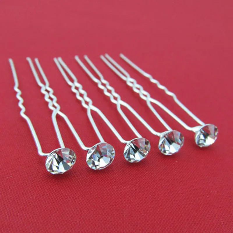 

20 pieces Lot 6mm Clear Crystal Hairpins Rhinestone Wedding Bridal Hair Accessories Hair Pin Clips Women Jewelry