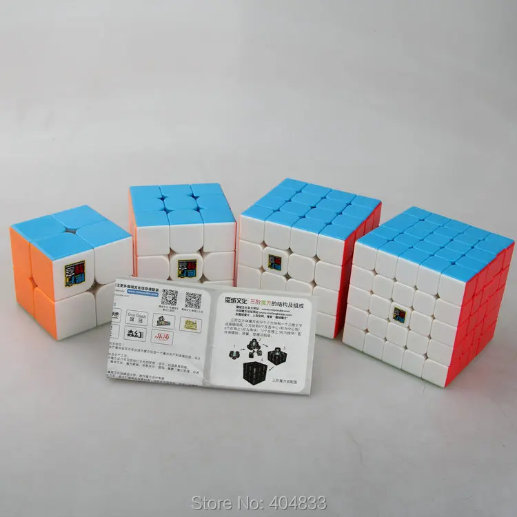Mofangjiaoshi 2x2 3x3 4x4 5x5 Stickerless набор подарочной коробке Cubo magico Speedcube Развивающие игрушки