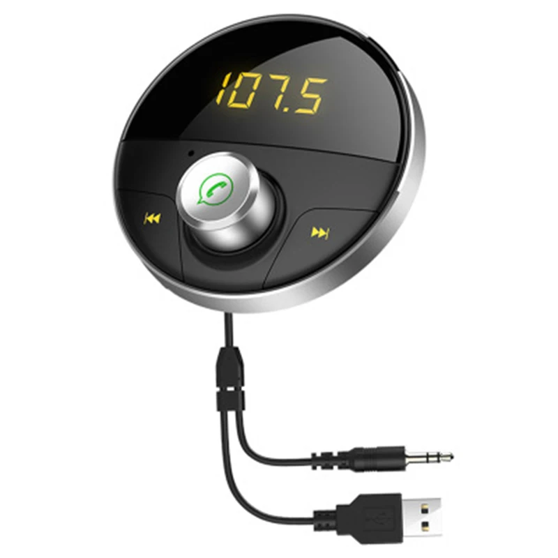 

Bluetooth Aux Handsfree Car Kit 3.5Mm Jack Audio Mp3 Player Wireless Fm Transmitter Auto Speakerphone Usb Adapter