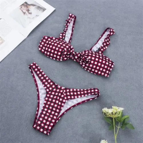 Bow Bikinis 2019 Woman Brazilian Sexy Bikini Set push up Biquini feminino Swimming Suit Halter Swimwear Women Swimsuit Bathers