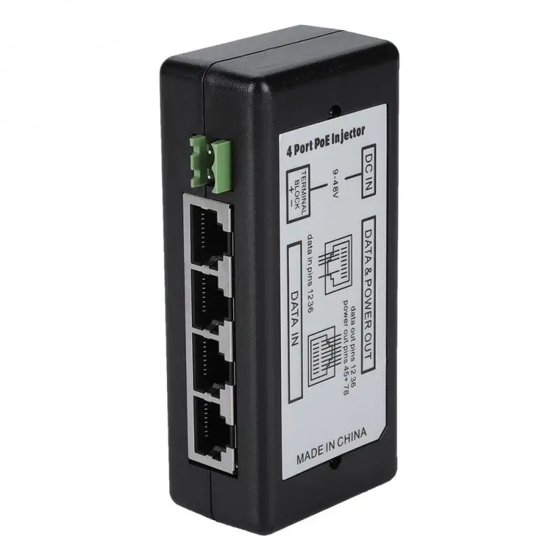 DC12V 48V 4 портовый адаптер питания PoE Ethernet блок инжектор для IP камеры|Коробки