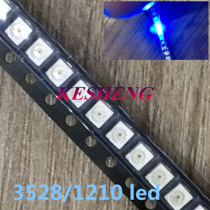 100 шт./лот 1210 3528 SMD СВЕТОДИОДНЫЙ ультра яркий синий Световой диод 3 0 6 нм в чип