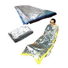 Кемпинг фольга спасательное одеяло водонепроницаемый спальный мешок спасательный тепловой первой помощи спасательное одеяло безопасности аварийное наружное оборудование