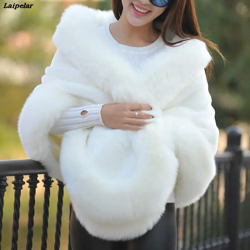 

Элегантная женская короткая накидка из искусственного лисьего меха, кашемировая шаль, зимние шарфы, накидки из меха норки, шали, базовая Пашмина, пальто для вечеринки