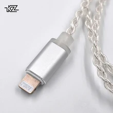 CCA наушники KZ Lightning с серебряным покрытием обновления кабель для наушников Iphone для CCA C04 C10 C16 ZST Zs10 As10 Ba10 Zs6 Zs5 Zs4 штырек MMCX