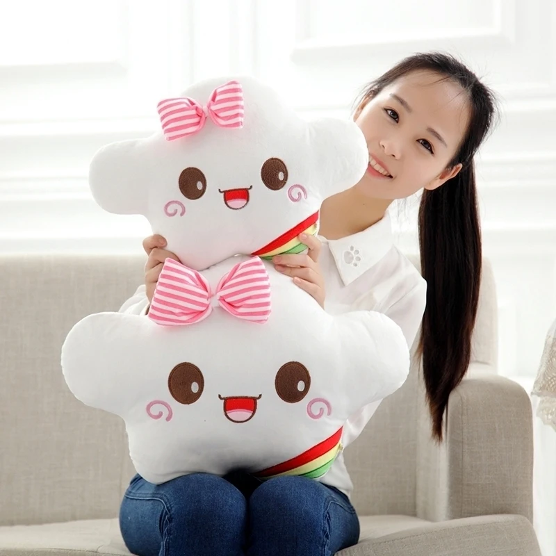 40 см * 30 Kawaii улыбающееся лицо облако плюшевая подушка игрушки мягкие Облако