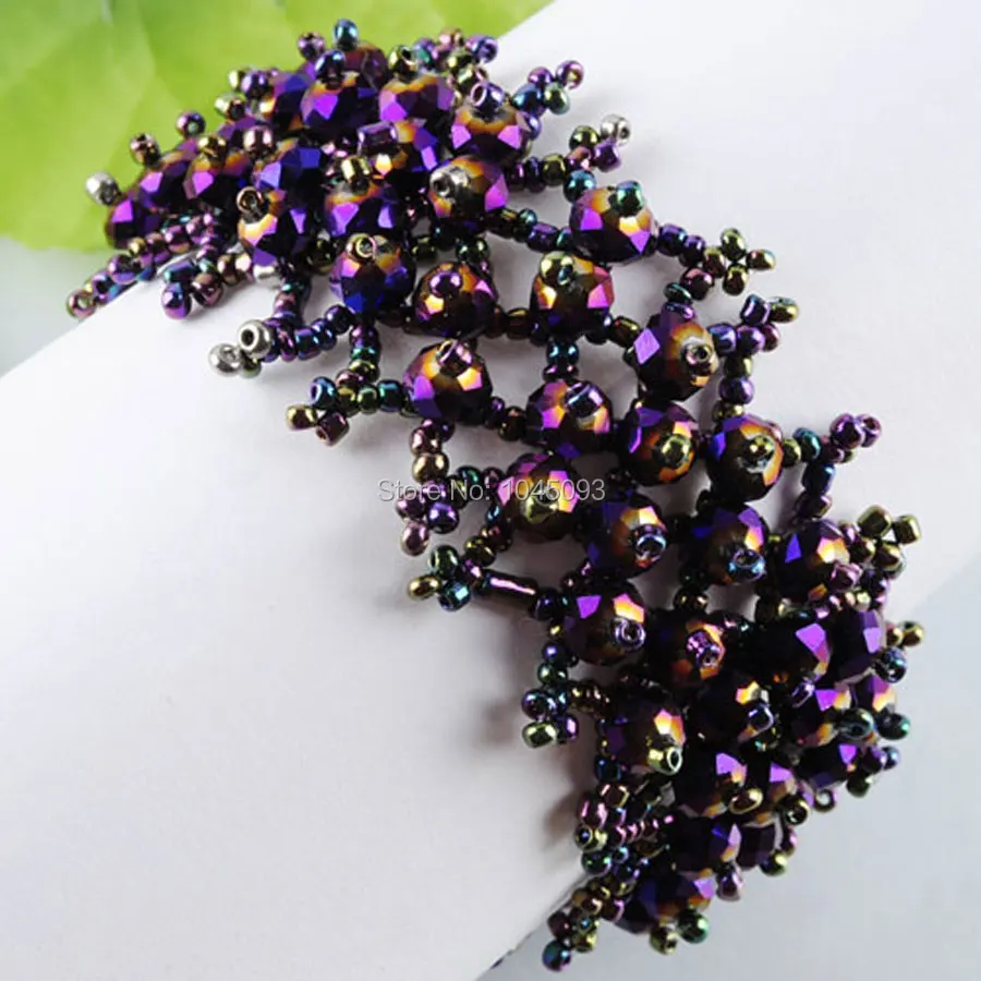 

YOWOST Free Shipping Purple Ray Crystal Gem Stone Faceted 4x6mm Beads Adjustable Bracelet 6.5~7 Inches Jewelry QK3001