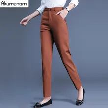 Размера плюс 4XL 3xl-M сезон осень-зима; брюки-карандаш на толстой подкладке длинные штаны теплые коричневый, черный вставным карманом брюки Для женщин брюки
