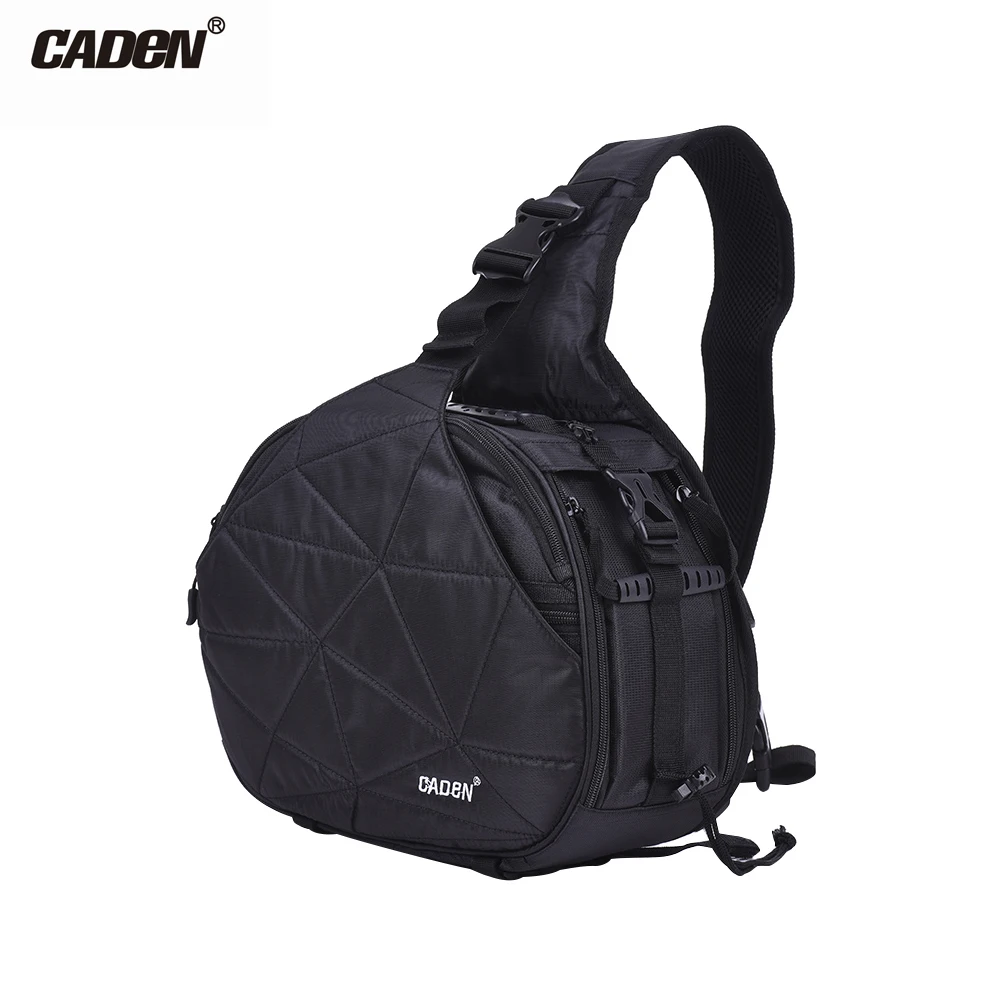 

CADeN K2 Triangle DSLR Camera Bag Cross Case Shockproof Waterproof Black with Tripod Holder for Canon Nikon Sony Olympus Pentax