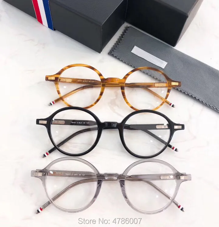 

Acetate Optical Glasses Frame thom Men Full Vintage Round Prescription Eyeglasses Women Spectacles Eyewear with original box