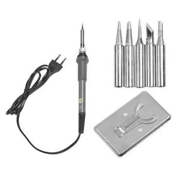 

60W Adjustable Temperature Electric Soldering Iron Welding Solder Rework Station Heat Pencil 5pcs Tips Repair Tools